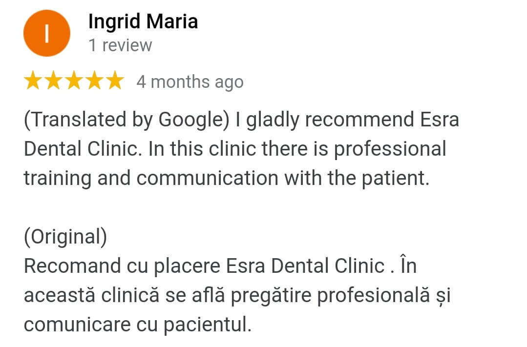 recenzie google esra dental clinic constanta